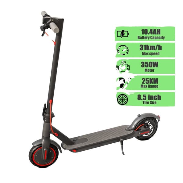 Sähköscooter, 350W moottori, 31KM/H nopeus,365TUYA(10.4AH 25KM 31KM/H)