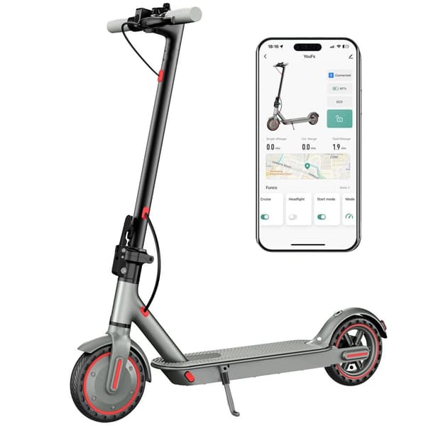 E-Scooter, 350W Motor, 20-30 km rækkevidde,Sort