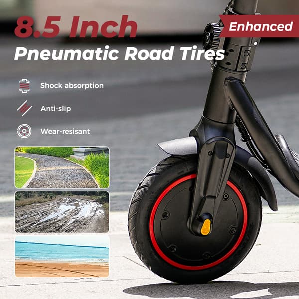 Sähköscooter, 350W Teho, 24-34 km Kantama, 8.5 Tuuman Renkaat,w5