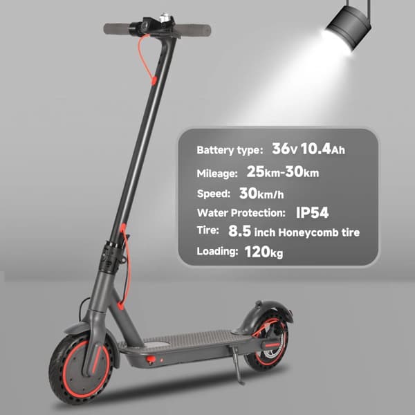 Sähköscooter, 350W Teho, 30km/h Nopeus,350W 36V 10.4Ah