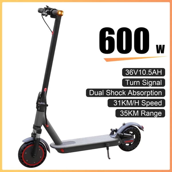 Elektrisk sparkcykel, 600W motor, dubbel stötdämpning, AP07 31KM/H 105AH