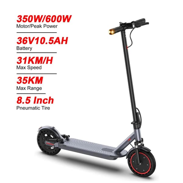 Elektrisk sparkcykel, hastighet på 31KM/H, räckvidd på 35KM, dubbel bromssystem,600W Effekt AP07
