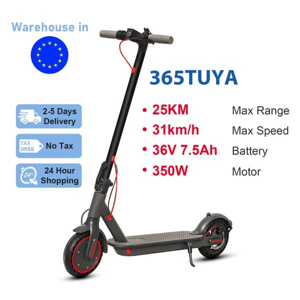 AOVOPRO Elektrisk Scooter, Max Räckvidd 35KM, Hastighet Upp till 31km/h,365TUYA (36V 7.5AH 25KM 31KM/H)
