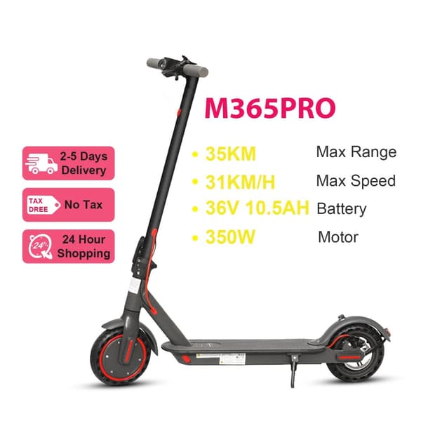 Elektrisk sparkcykel, 350W motor, 31KM/H hastighet, 20-35KM räckvidd,M365PRO (35 km räckvidd)