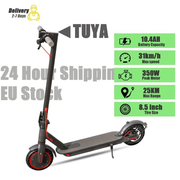 El-scooter, 10.4/10.5AH batteri, 31 km/h max hastighet,TUYA(10,4AH 25KM)