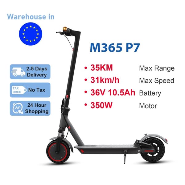 AOVOPRO Elektrisk Scooter, Max Räckvidd 35KM, Hastighet Upp till 31km/h,M365 P7 (36V 10.5AH 35KM 31KM/H)