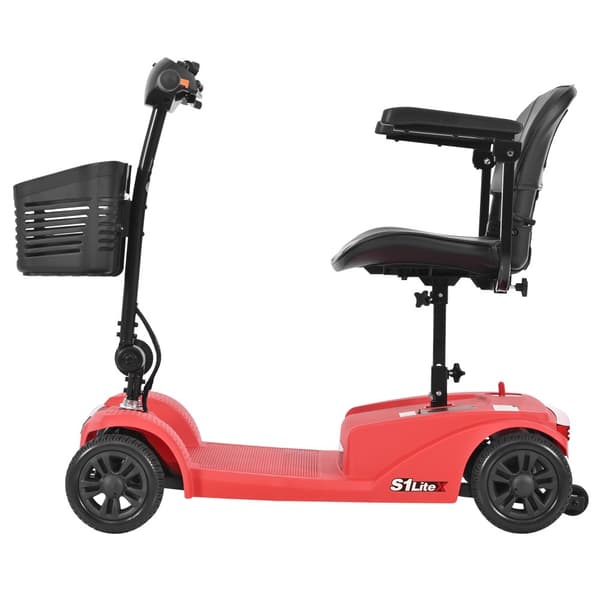 S1 LiteX elrullstol – 4 hjul, hopfällbar, USB-laddning och LED-lampor - Mobilitetsskoter, Elscooter för äldre, Elscooter för äldre, Senior skoter