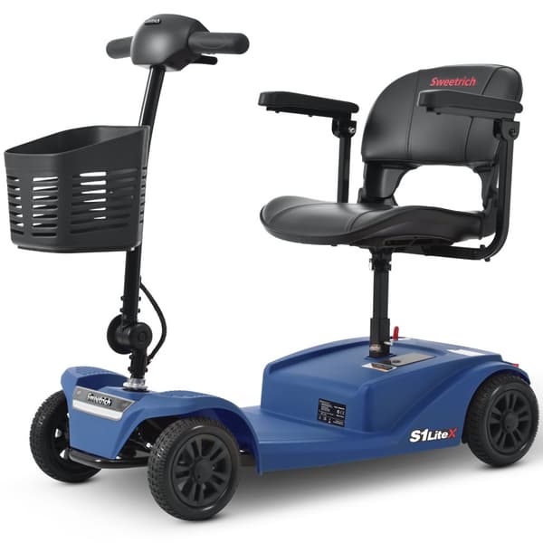 4-hjulig Mobilitetsskoter S1 LITE X – Blå, Elrullstol, Elscooter för äldre, Senior skoter, Elfordon för äldre, Rörlighetshjälpmedel