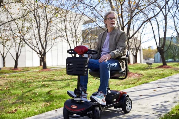 300W Fyrhjulig utomhus elrullstol – 15 km räckvidd, röd – Mobilitetsskoter, Elscooter för äldre, Senior skoter, Elfordon för äldre, 4-hjulig elskoter