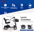 Miniatyrbild 4 av 11: 300W Fyrhjulig elrullstol för seniorer – Kompakt, blå, utomhusbruk – Mobilitetsskoter, Elscooter för äldre, Senior skoter, Elfordon för äldre