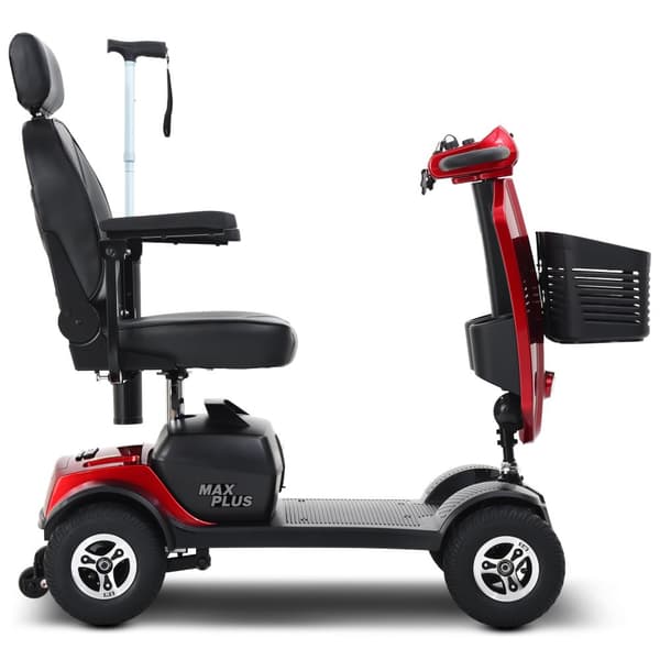 MAX PLUS Elrullstol för äldre – Mobilitetsskoter, Elscooter för äldre, Senior skoter, Elfordon för äldre, Rörlighetshjälpmedel, 4-hjulig elskoter