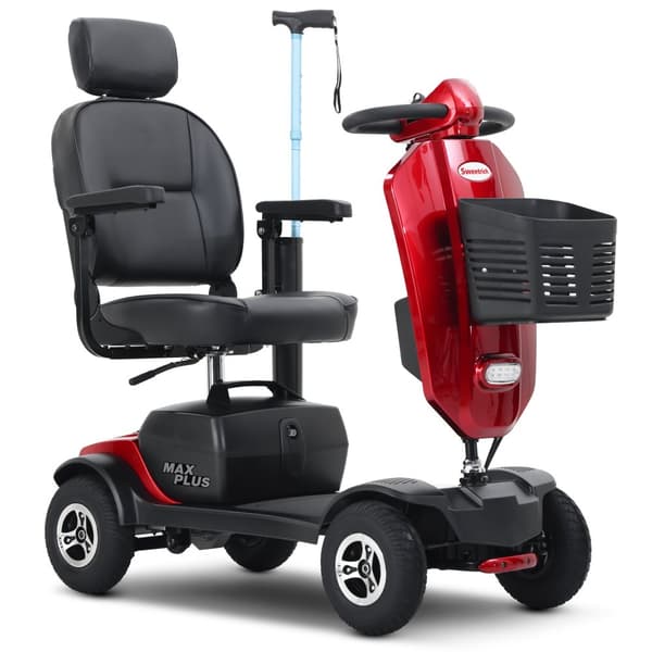 MAX PLUS Elrullstol för äldre – Mobilitetsskoter, Elscooter för äldre, Senior skoter, Elfordon för äldre, Rörlighetshjälpmedel, 4-hjulig elskoter