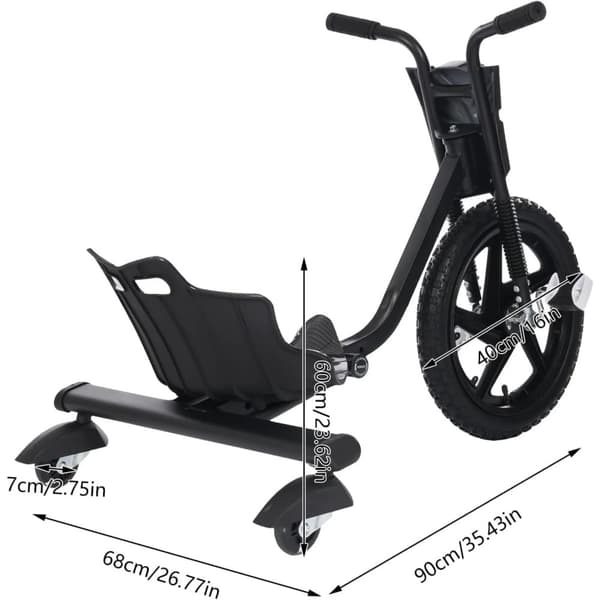 Drift-scooter, 360 asteen liukuminen, säädettävä pituus