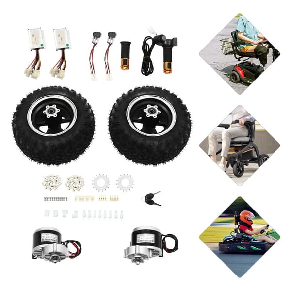 Elektrisk Motor Kit, 250W Børsteløs Gearmotor, Max Hastighed 6,21 mph