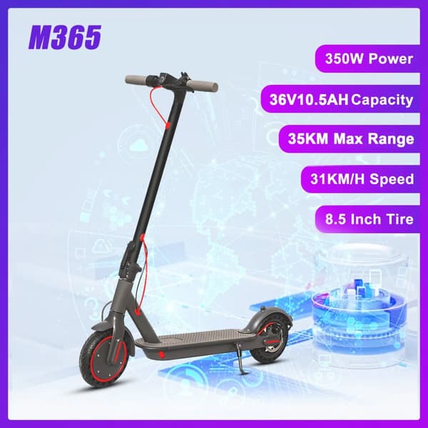 El-scooter, 350W effekt, 31KM/H max hastighet, 35KM max räckvidd,350W M365