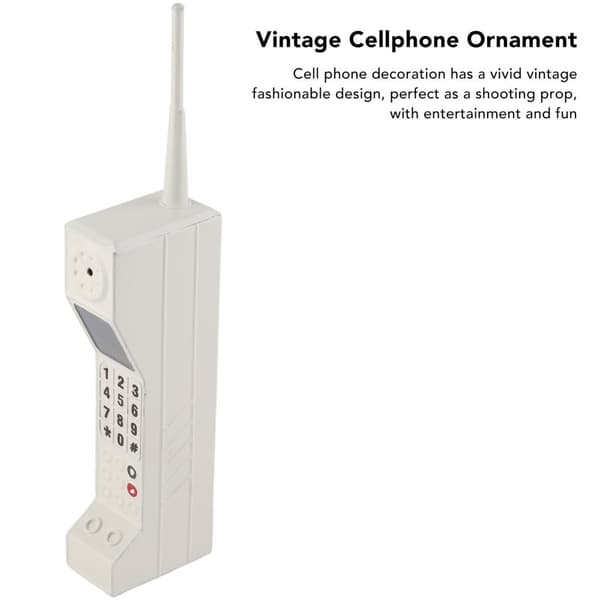 Retro matkapuhelinmalli vanhanaikainen matkapuhelinmalli koriste vintage simulaatio valokuvaus rekvisiitta kotimaisemaan valkoinen