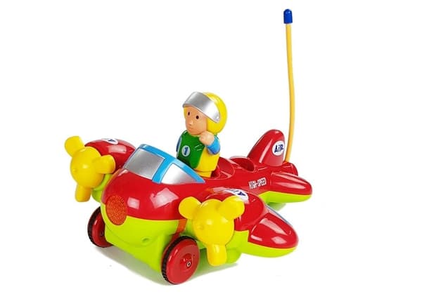 Baby R/C Airplane with Remote Control Steering Wheel Red
