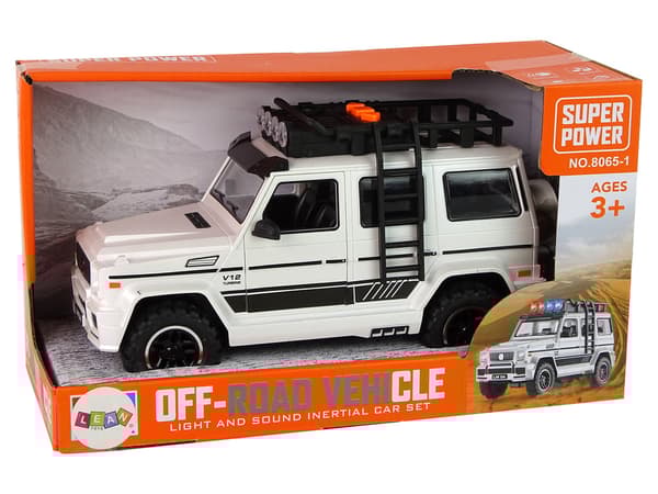 Battery-powered off-road car white