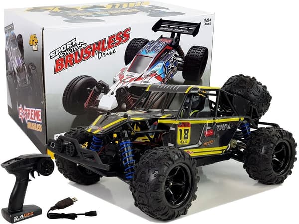 Remote Controlled Off-road Buggy 1:18 Yellow ENOZE 9303E 45 km/h