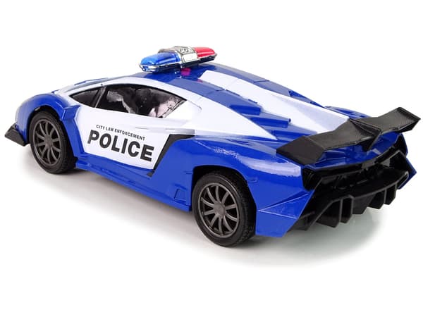 Police Racing Car Police Vehicle 1:16 LED Lights Remote-controlled BLUE