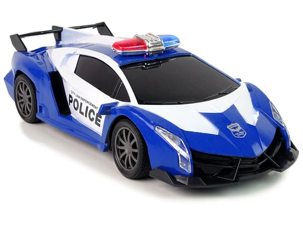 Police Racing Car Police Vehicle 1:16 LED Lights Remote-controlled BLUE