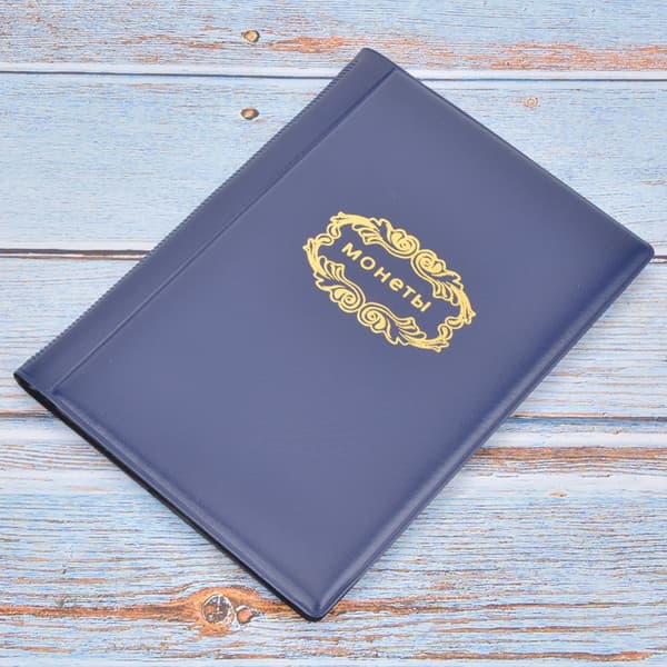 120 fickor 10 sidor Myntalbum Samlingsbok Ministorlek Pengar Insamlingshållare Blå