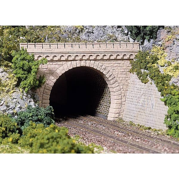 Auhagen 41 587 H0 Tunnel-portal 2 spårig Plastmodell Grå