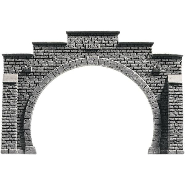 NOCH 34852 PROFI plus N Tunnel-portal 2 spårig Hårdskum färdig modell, Målad