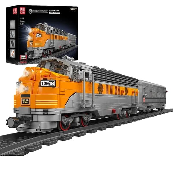 Mould King Diesel Lokomotivmodel, CE-certificeret, fjernbetjeningsdrift,original boks emballage