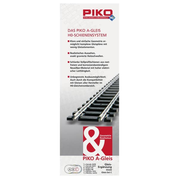 H0 Piko A-spår 55320 Förlängningsset 1 set