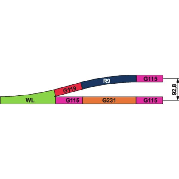 H0 Piko A-spår 55200 Rakt spår 239.07 mm 6 st