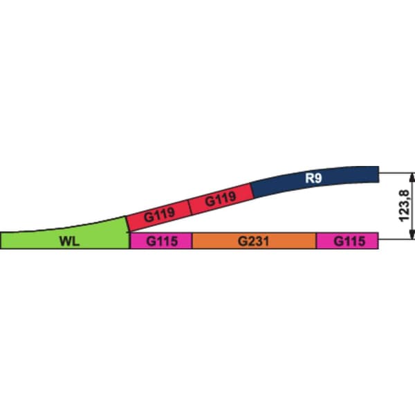 H0 Piko A-spår 55200 Rakt spår 239.07 mm 6 st