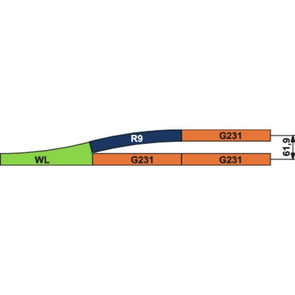 H0 Piko A-spår 55200 Rakt spår 239.07 mm 6 st
