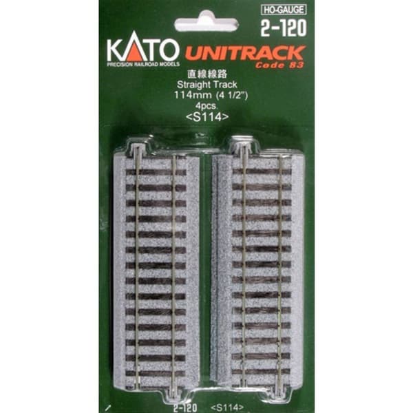H0 Kato Unitrack 2-120 Rakt spår 114 mm 4 st