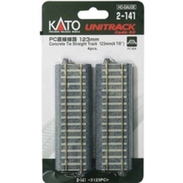 H0 Kato Unitrack 2-141 Rakt spår 123 mm 4 st
