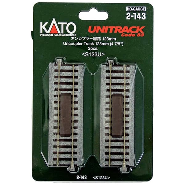 H0 Kato Unitrack 2-143 Bortkopplingsspår 123 mm 2 st