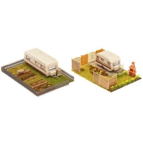 Arbetsträdgårdar med husvagn - FALLER - 1/87 HO - Blandat - Beige