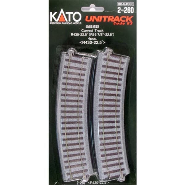 H0 Kato Unitrack 2-260 kurvspår 4 st