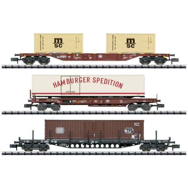 MiniTrix 18702 N 3-pack containervagn från DB