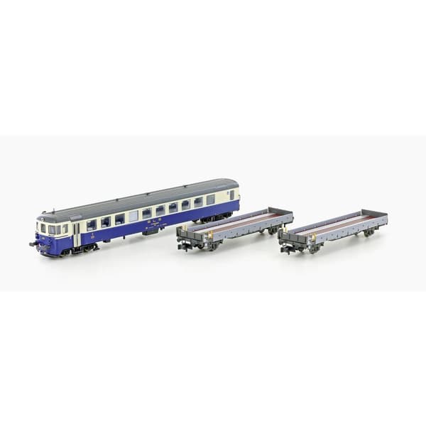 Lemke LC96009 N 3-delars billastningståg, manövervagn BDT+2x lastvagnar för BLS
