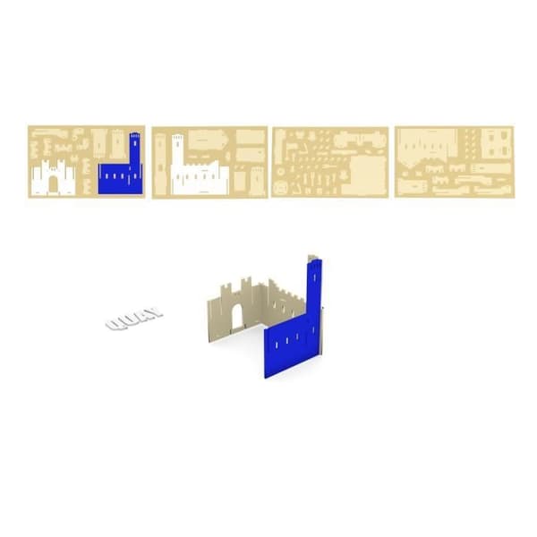 FSC-träbyggsats - QUAY - Riddarens slott - H20cm x L17cm x P25cm - För barn