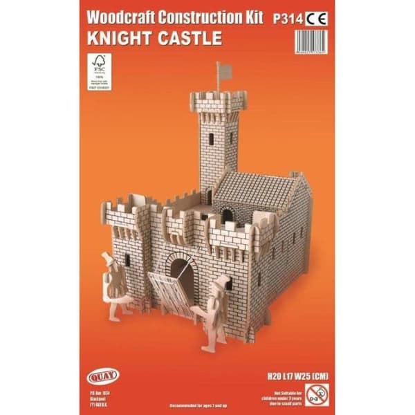 FSC-träbyggsats - QUAY - Riddarens slott - H20cm x L17cm x P25cm - För barn