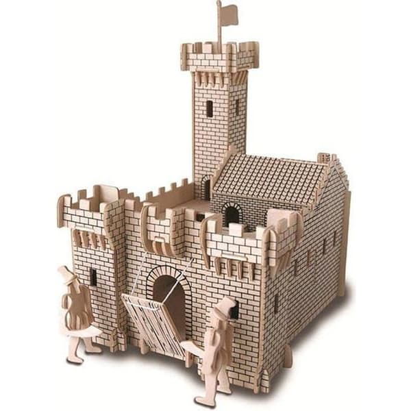 FSC-träbyggsats - QUAY - Riddarens slott - H20cm x L17cm x P25cm - För barn