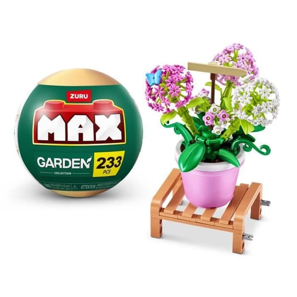 Byggsats - ZURU - Trädgårdskrukväxter - 233 delar max - 6 designer - Kruka och stativ ingår