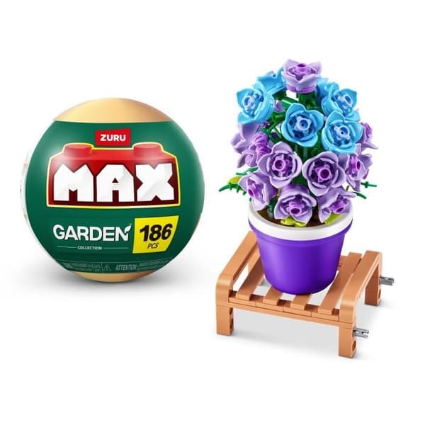 Byggsats - ZURU - Trädgårdskrukväxter - 233 delar max - 6 designer - Kruka och stativ ingår