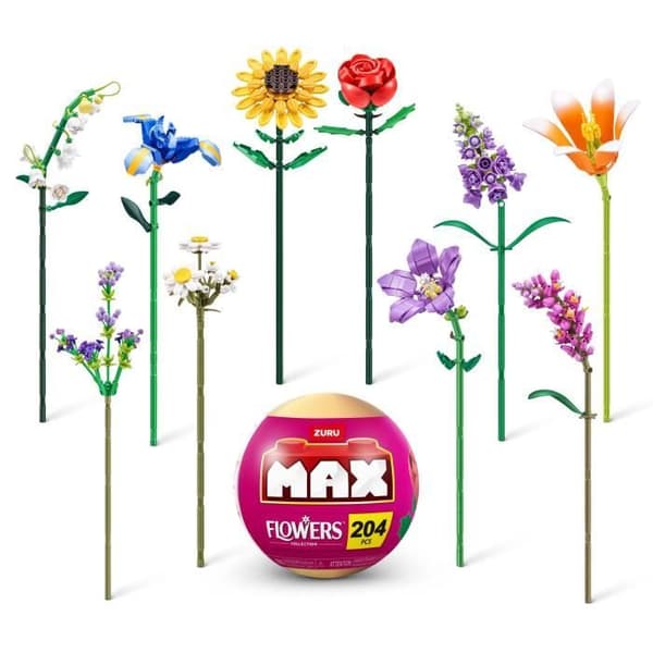Byggsats - ZURU - Långa Blommor - Max 243 bitar - 10 designer - Bukett att montera