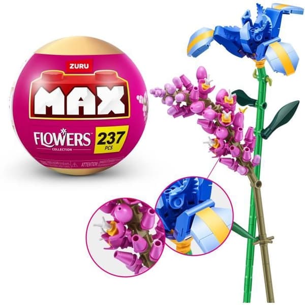 Byggsats - ZURU - Långa Blommor - Max 243 bitar - 10 designer - Bukett att montera