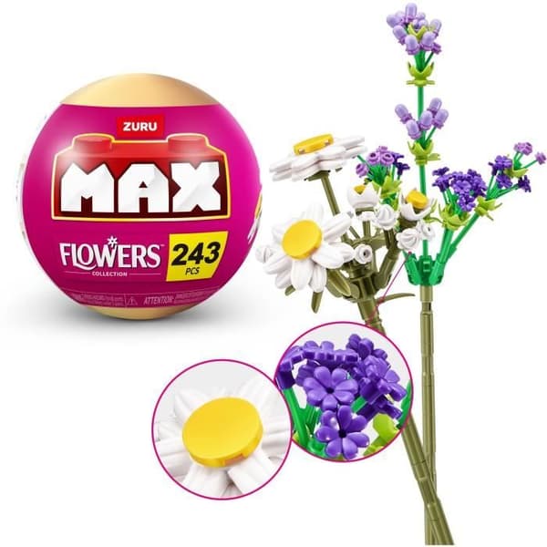 Byggsats - ZURU - Långa Blommor - Max 243 bitar - 10 designer - Bukett att montera
