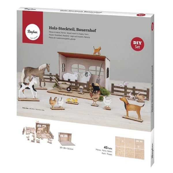 FSC Wooden Farmhouse 3D Decor Kit 45 stycken
