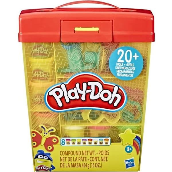 Play-Doh - Super tillbehörslåda och 5 plastinburkar på 56 g vardera